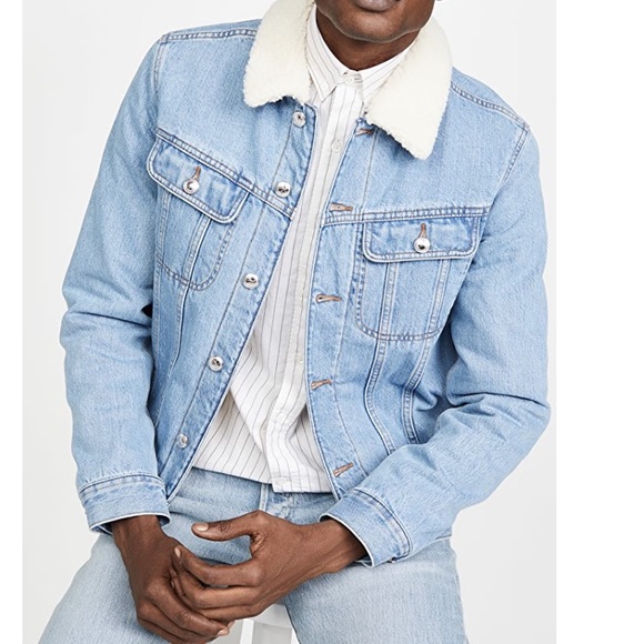 A.P.C. Other - A.P.C Julien Faux Shearling-trimmed Denim Jacket